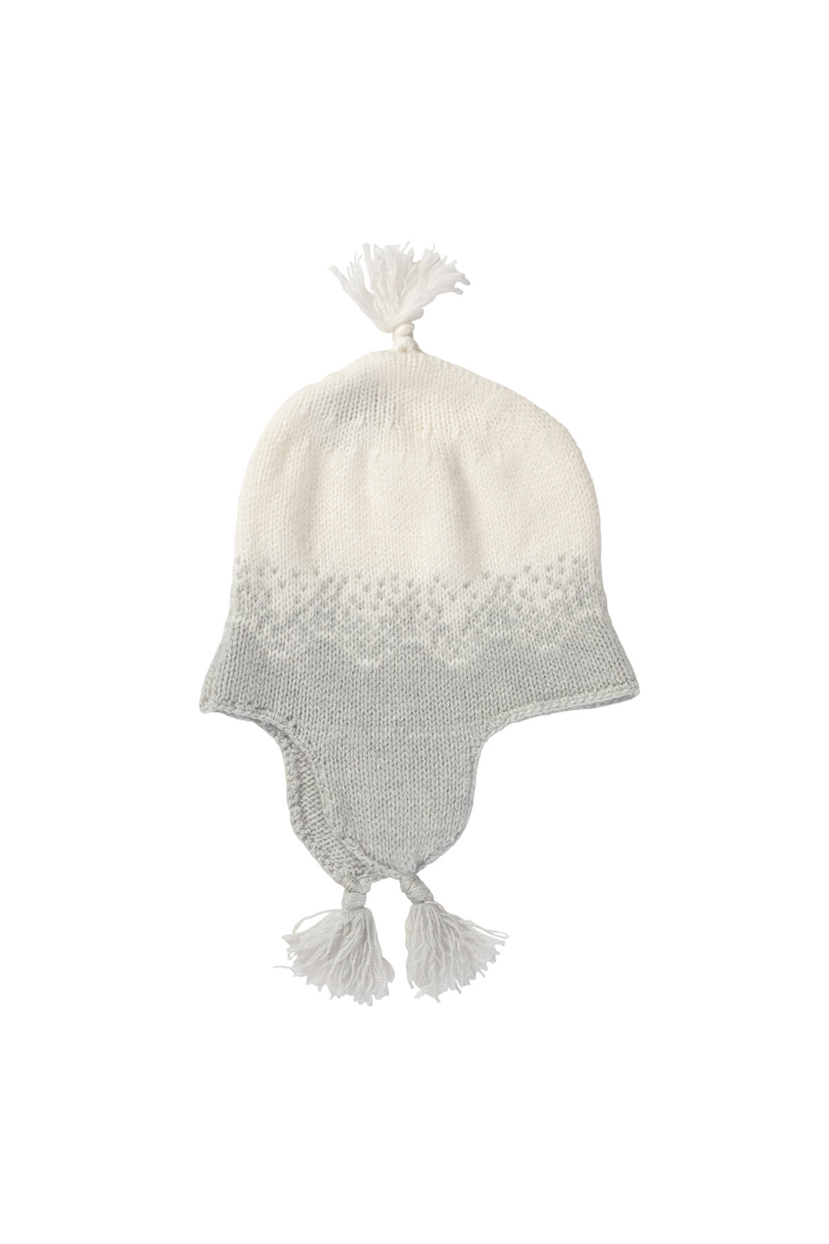 Johnstons of Elgin Gift Set includes our Cashmere Ombre Baby Hat, Mittens & Booties in Pumice on white background AW21GIFTSET22A