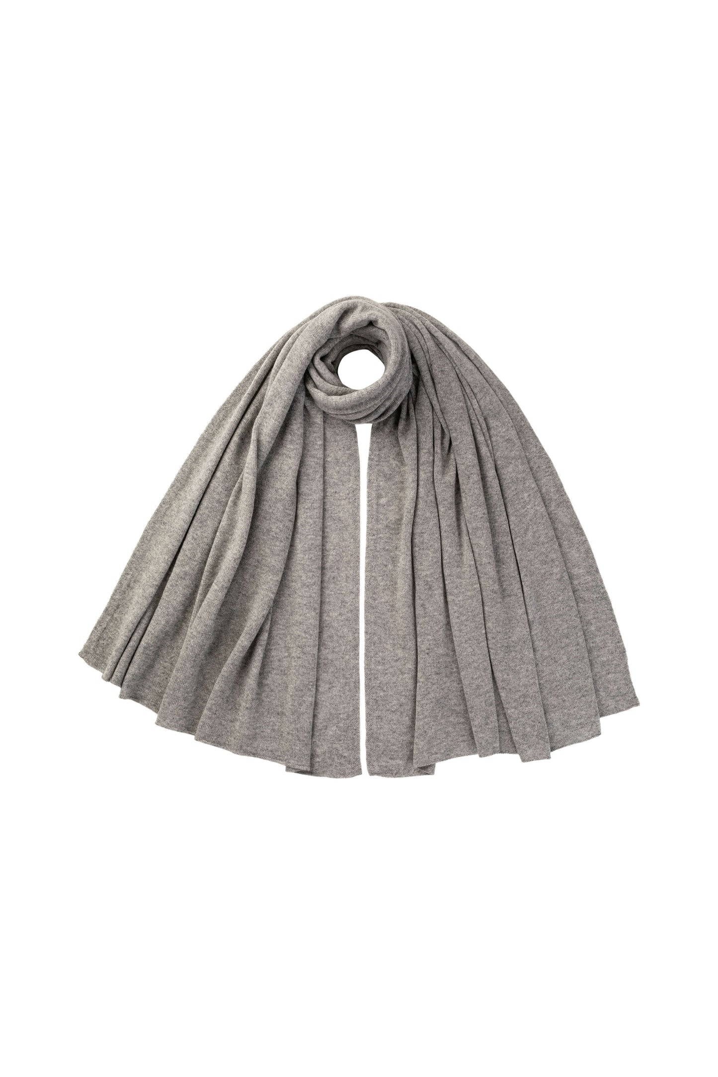 Johnstons of Elgin AW25 Knitted Accessories Light Grey Gauzy Cashmere Grey Travel Stole HAA03407HA0308ONE