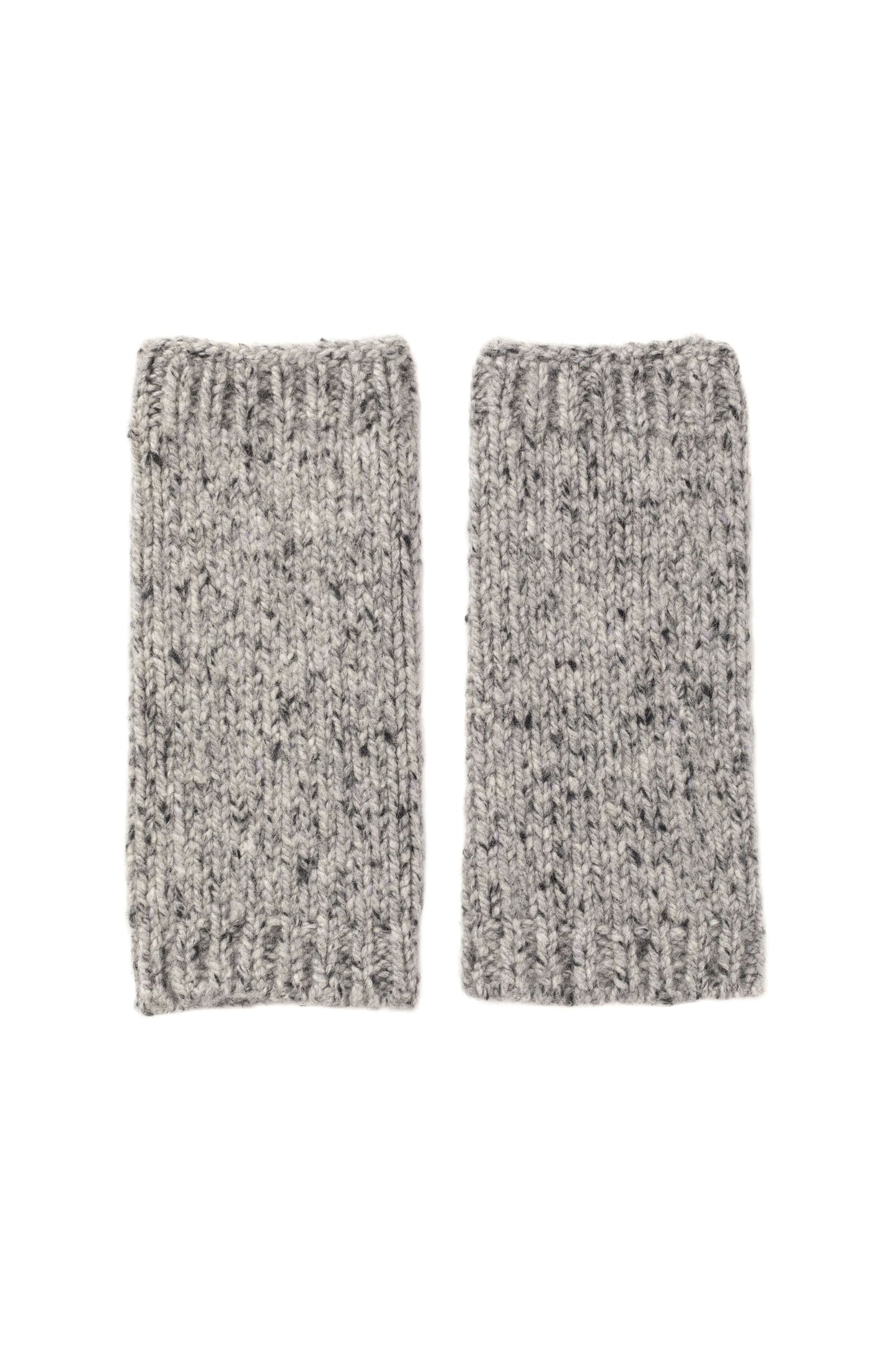 Johnstons of Elgin AW24 Knitted Accessory Light Grey Donegal Cashmere Wrist Warmers HAC03255HA4150ONE