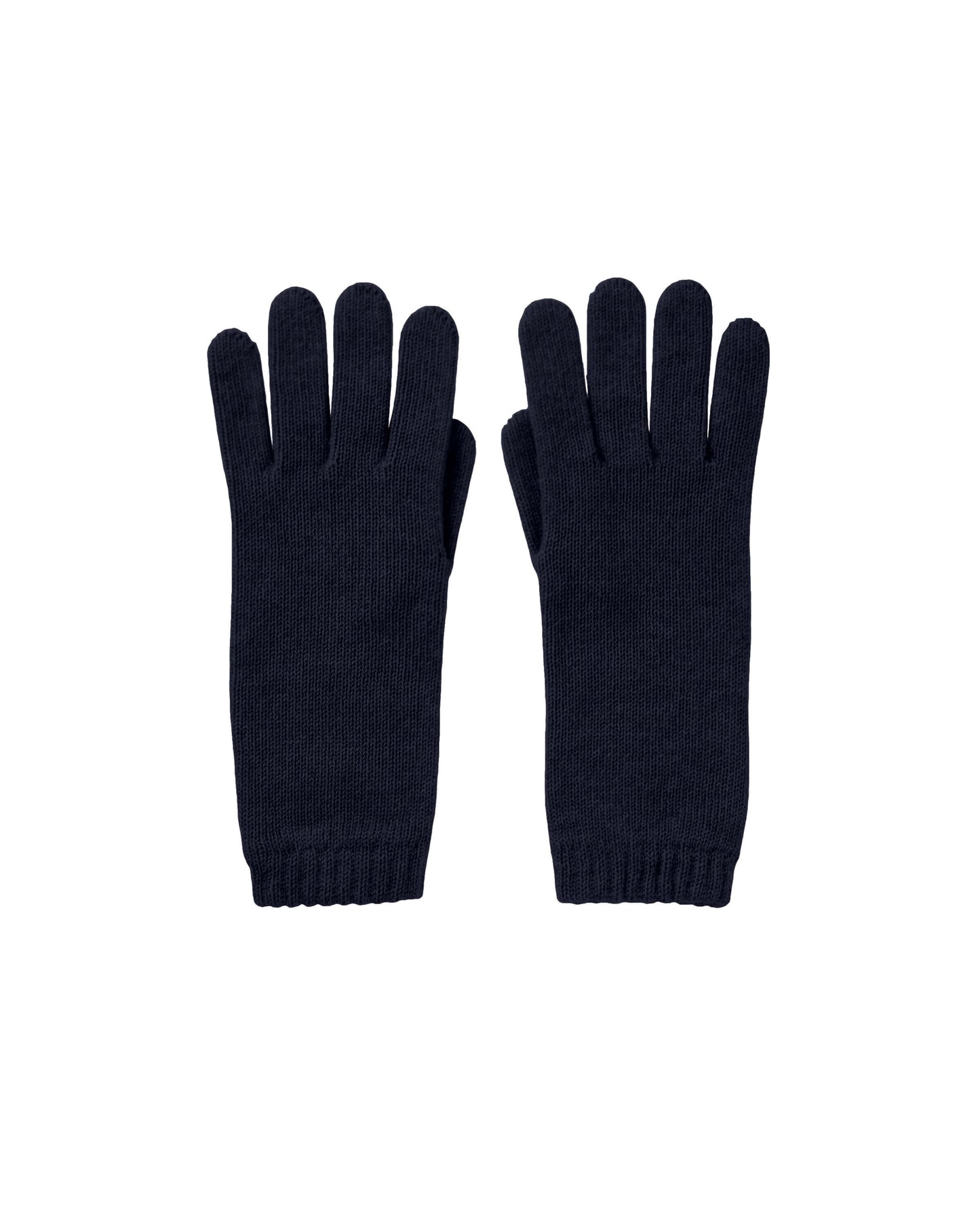Johnstons of Elgin Pair of navy cashmere gloves on white background 365GIFTSET7D