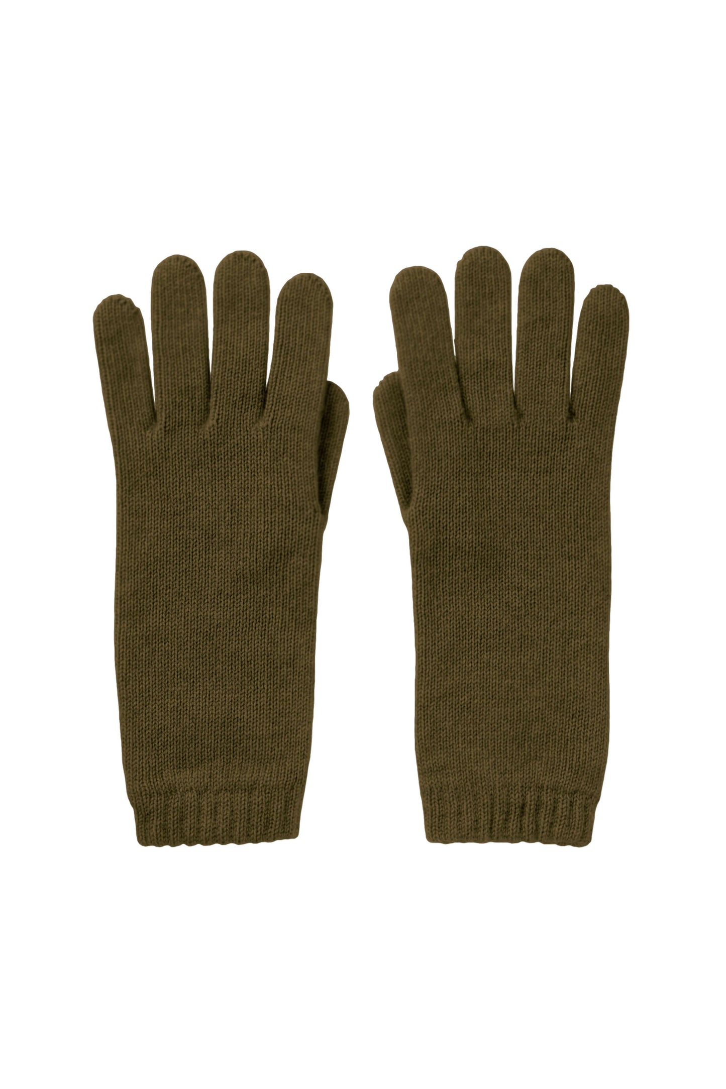 Johnstons of Elgin AW24 Knitted Accessory Olive Women's Cashmere Gloves HAD03226SC4573ONE
