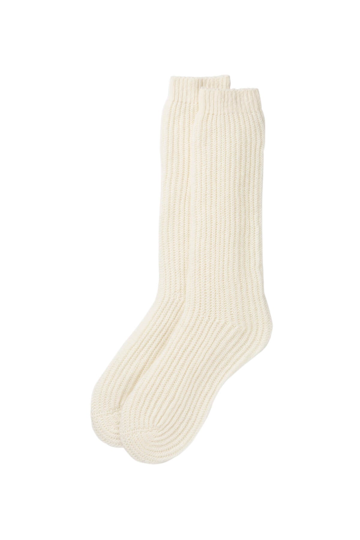  Johnstons of Elgin’s Luna Luxe Ribbed Cashmere Bed Socks on a white background HAE02240SA1911ONE