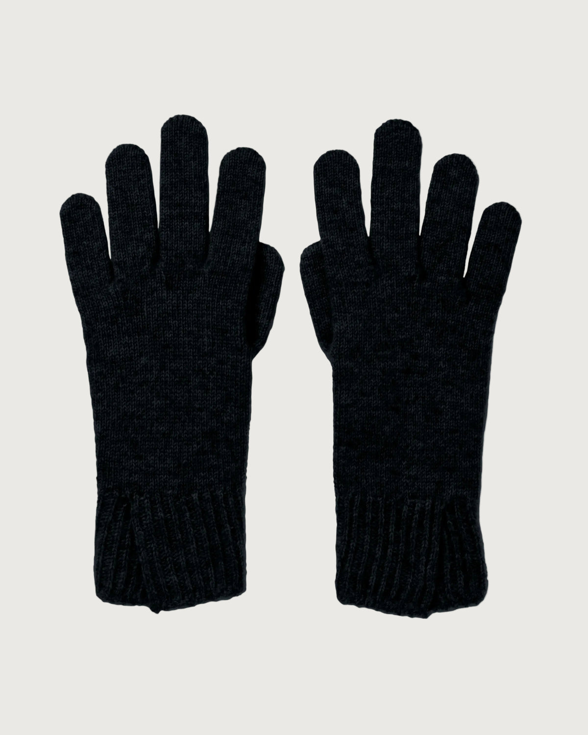 Johnstons of Elgin AW24 Knitted Accessory Black Split Cuff Cashmere Gloves HAE03228SA0900ONE