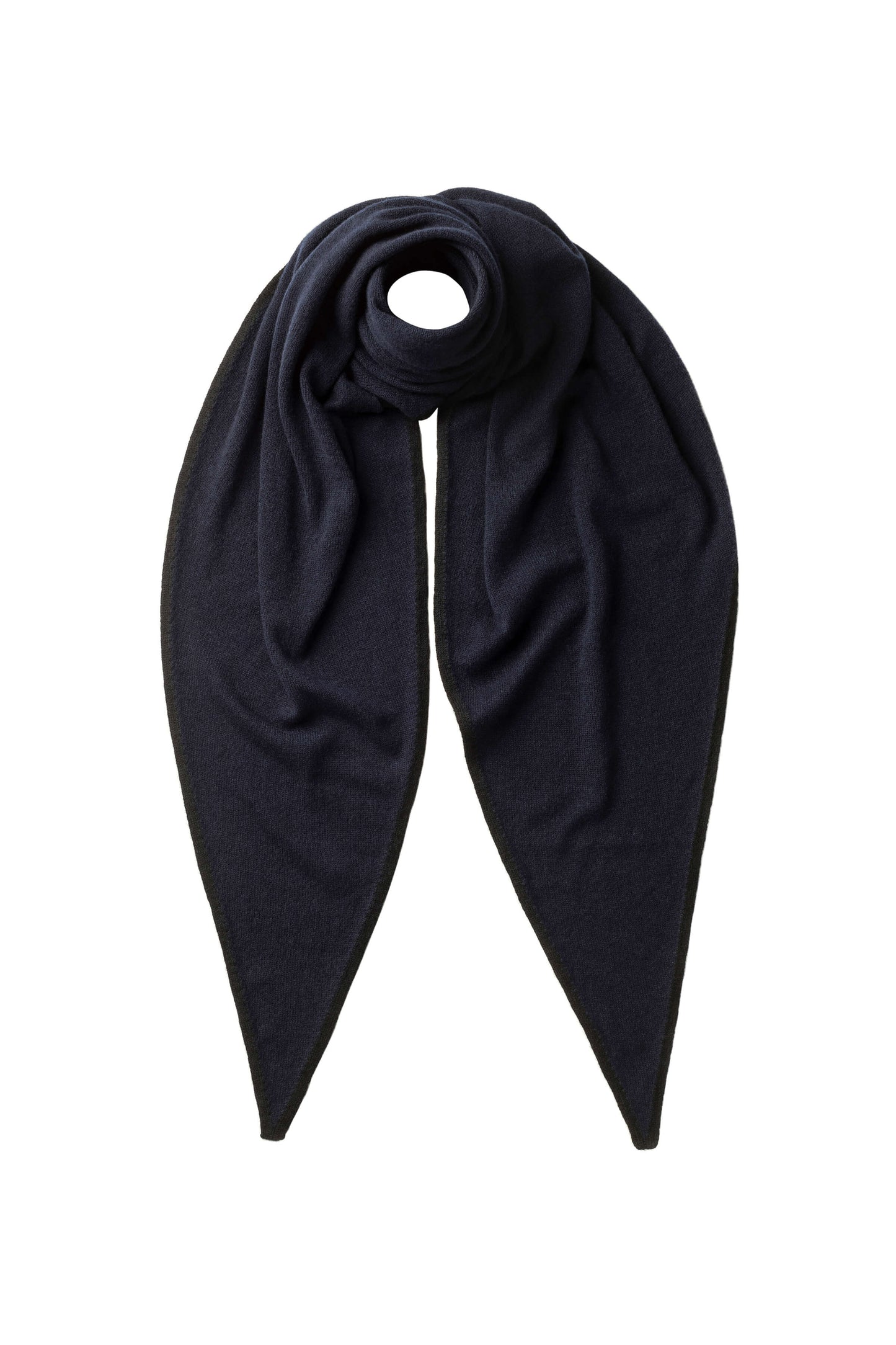 Johnstons of Elgin AW24 Knitted Accessory Dark Navy & Black Gauzy Cashmere Diamond Scarf HAE03401Q24487ONE