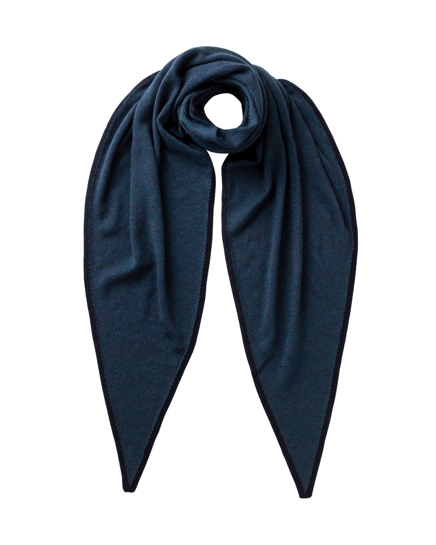 Johnstons of Elgin AW25 Knitted Accessories Heather Navy & Dark Navy Gauzy Cashmere Navy Diamond Scarf HAE03401Q25328ONE