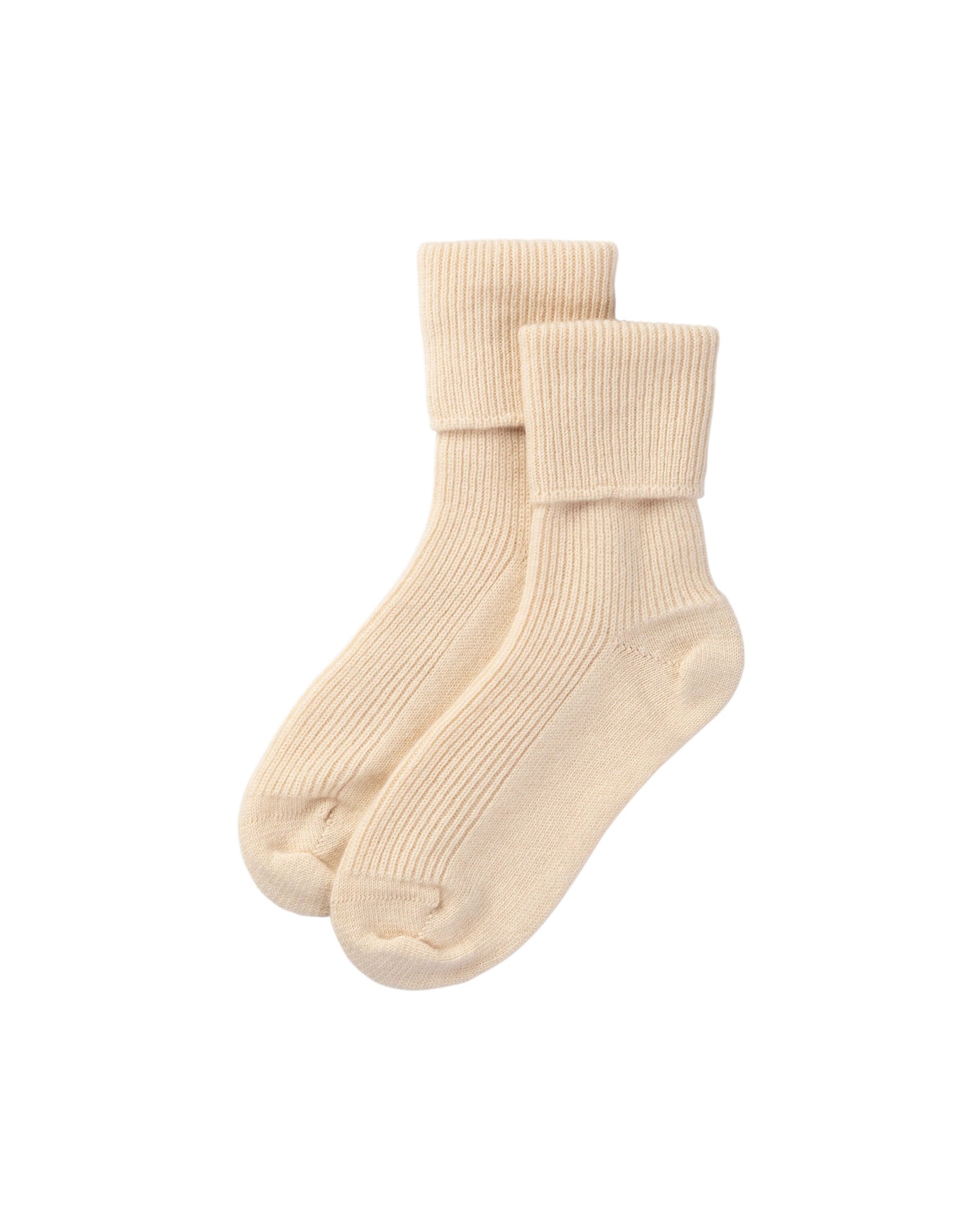 Johnstons of Elgin Women's Cream Cashmere Socks HAG02565SA0502ONE