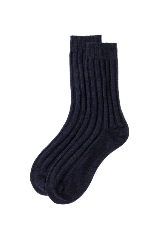 Johnstons of Elgin Men's Cashmere Bed Sock in Navy BlueHAG02814SD0707