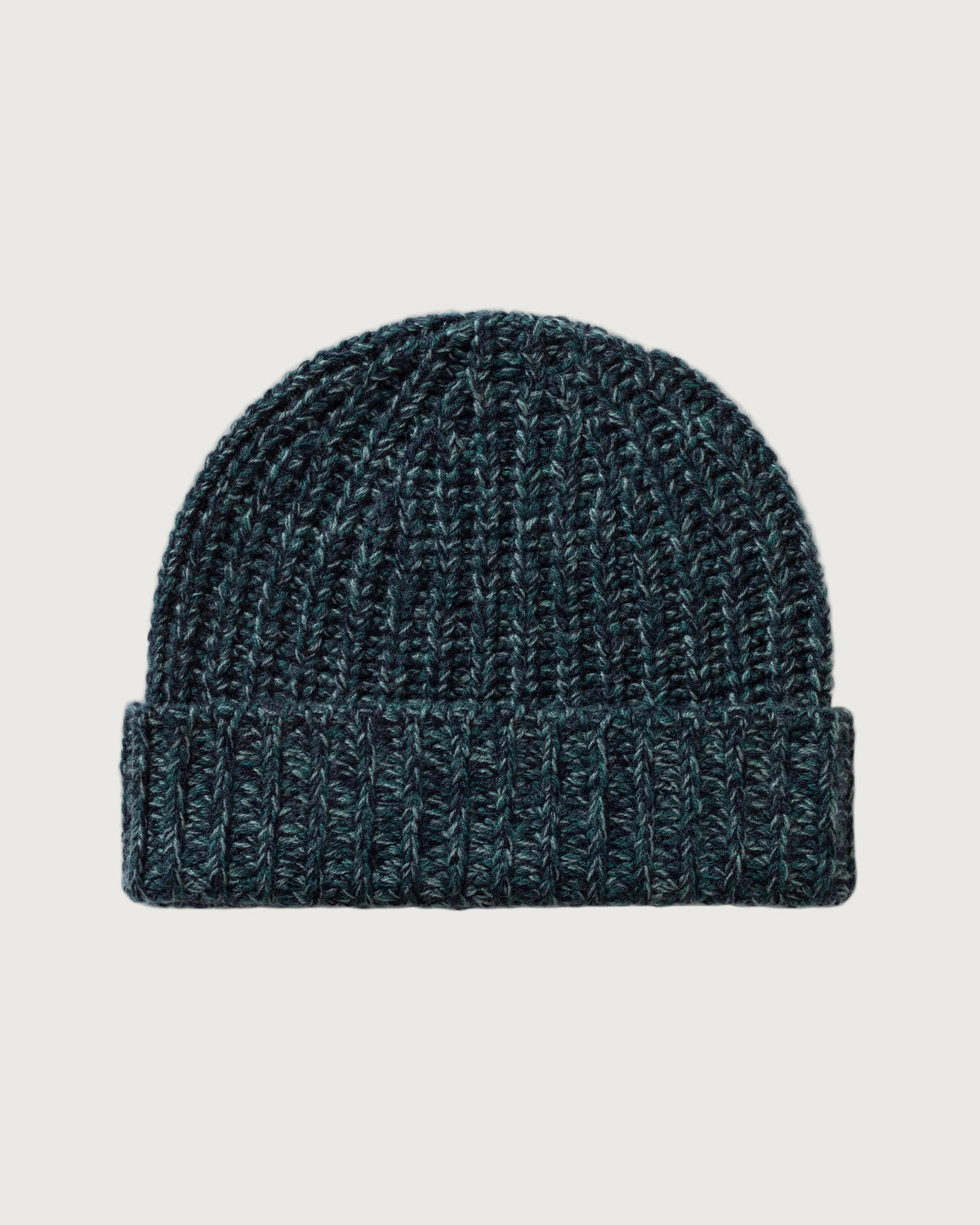 Johnstons of Elgin AW25 Knitted Accessories Bottle Green Marl Half Cardigan Stich Green Cashmere Beanie HAT02850006357ONE