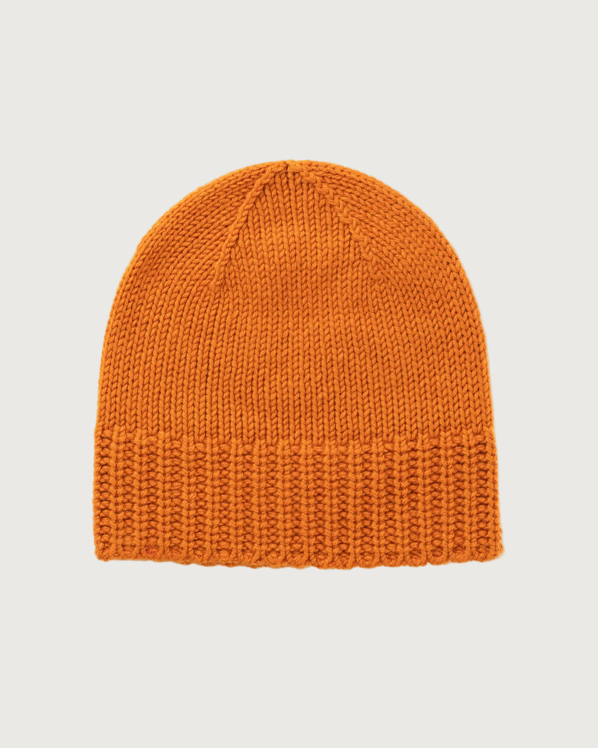 Johnstons of Elgin AW24 Knitted Accessory Burnt Orange Cashmere Jersey Cuff Beanie HAT03246SG4199ONE