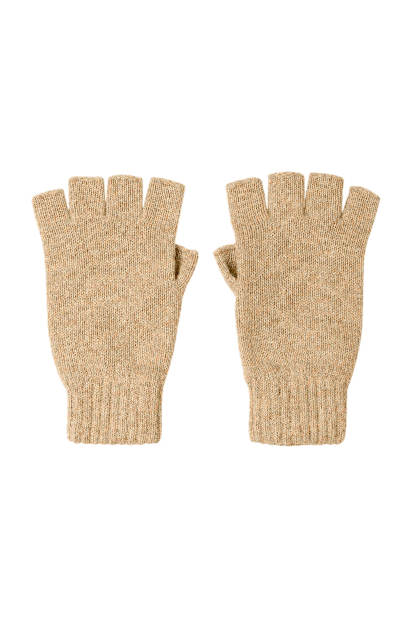 Johnstons of Elgin AW24 Knitted Accessory Oatmeal Women's Fingerless Cashmere Gloves HAY02223HB0210ONE