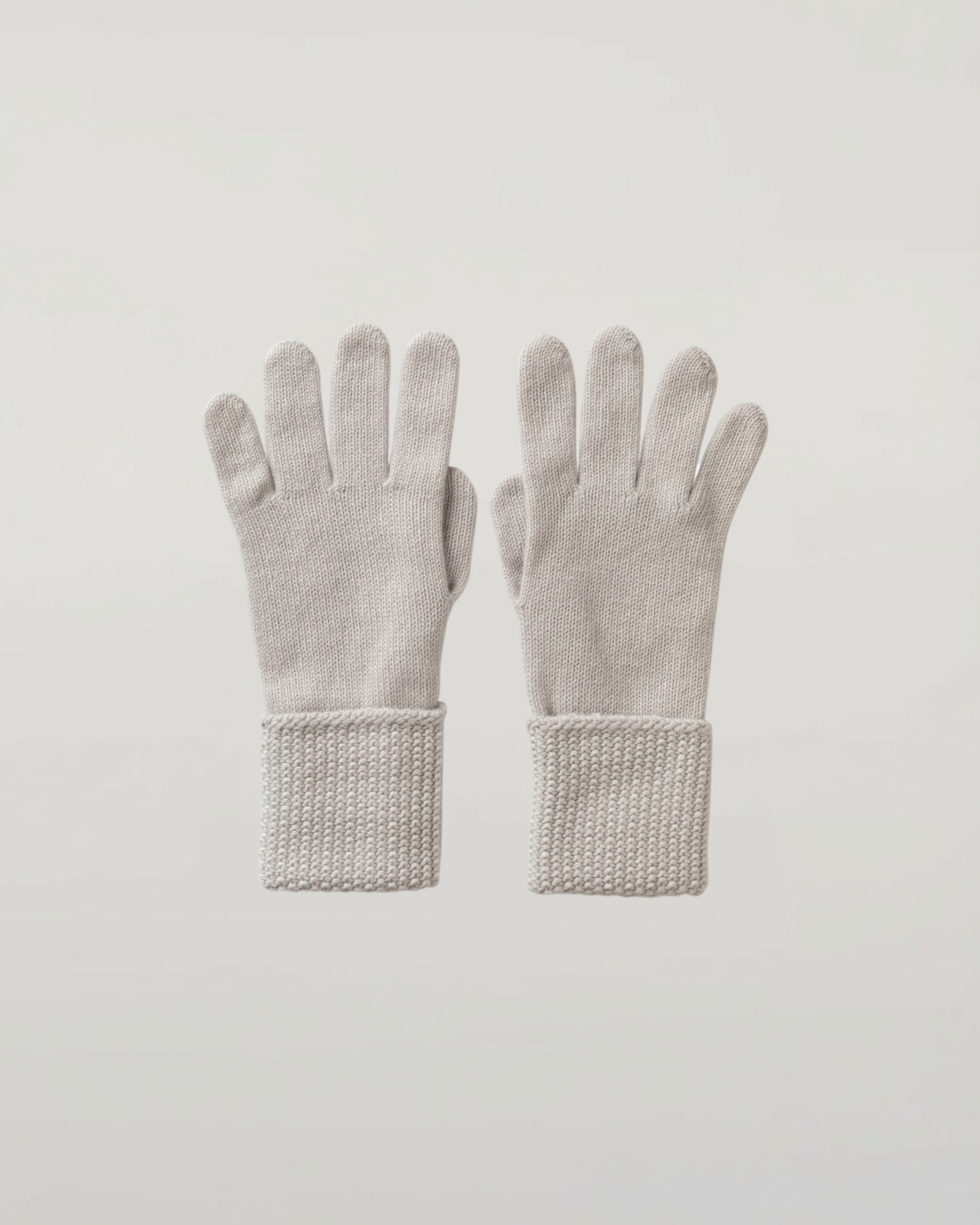 Johnstons of Elgin AW25 Knitted Accessories Snowmelt & Zinc White Seed Stitch White Cashmere Gloves HAY03528Q25342ONE
