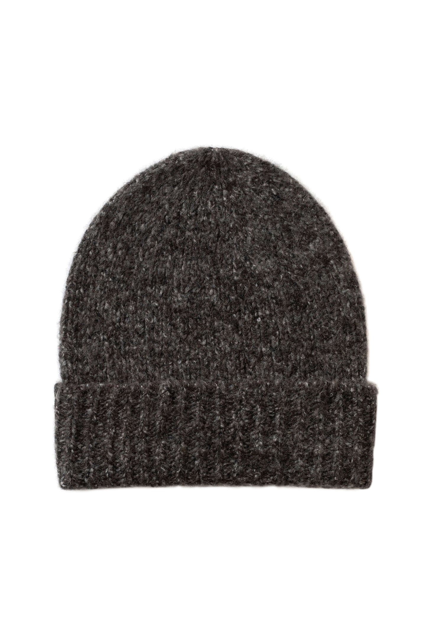 Johnstons of Elgin AW25 Knitted Accessories Charcoal Cashmere Bouclé Grey Beanie HBC01084HA7198ONE