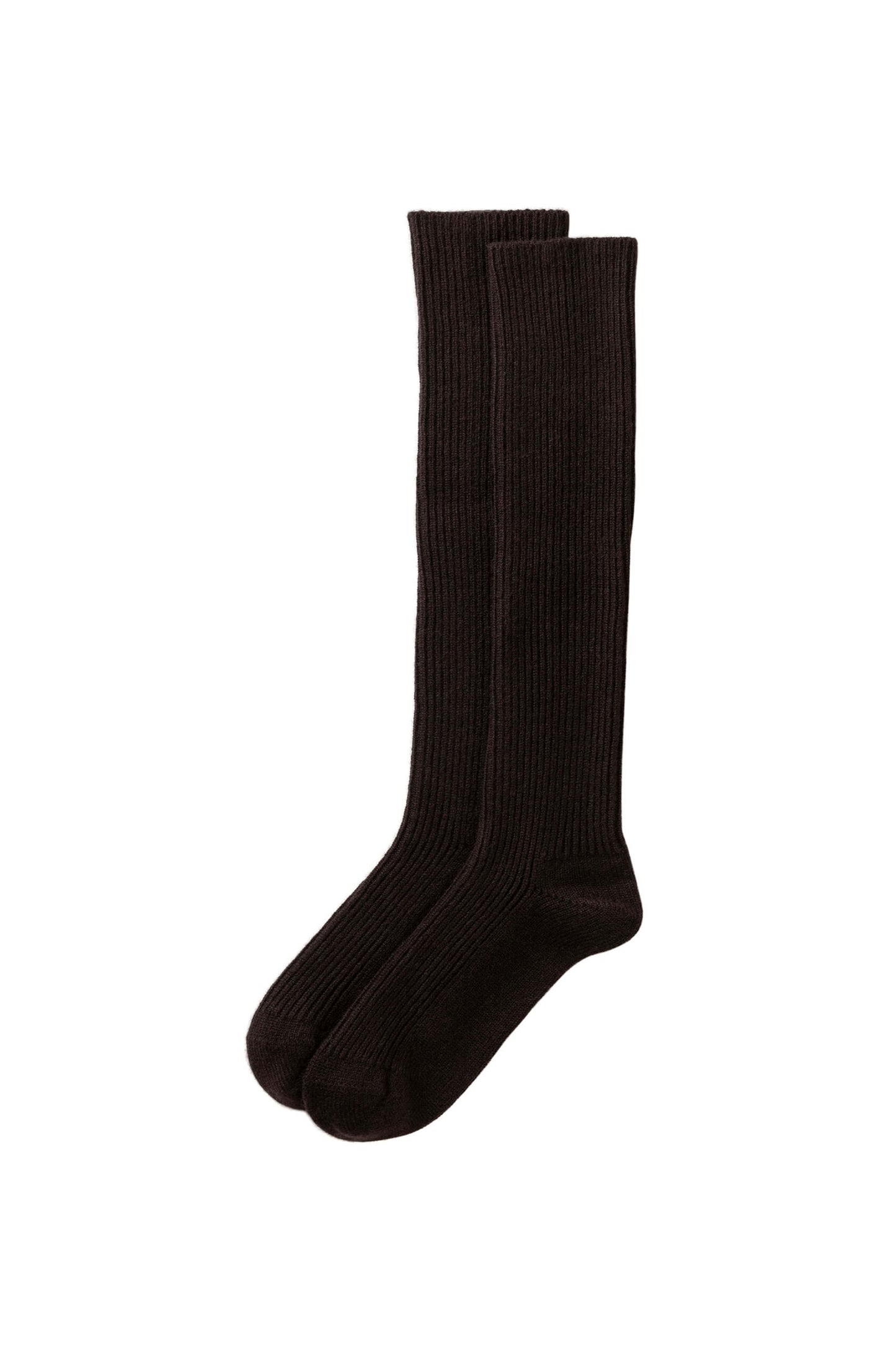Johnstons of Elgin AW25 Knitted Accessories Molasses Cashmere Knee High Brown Socks HBE01128SB7290ONE