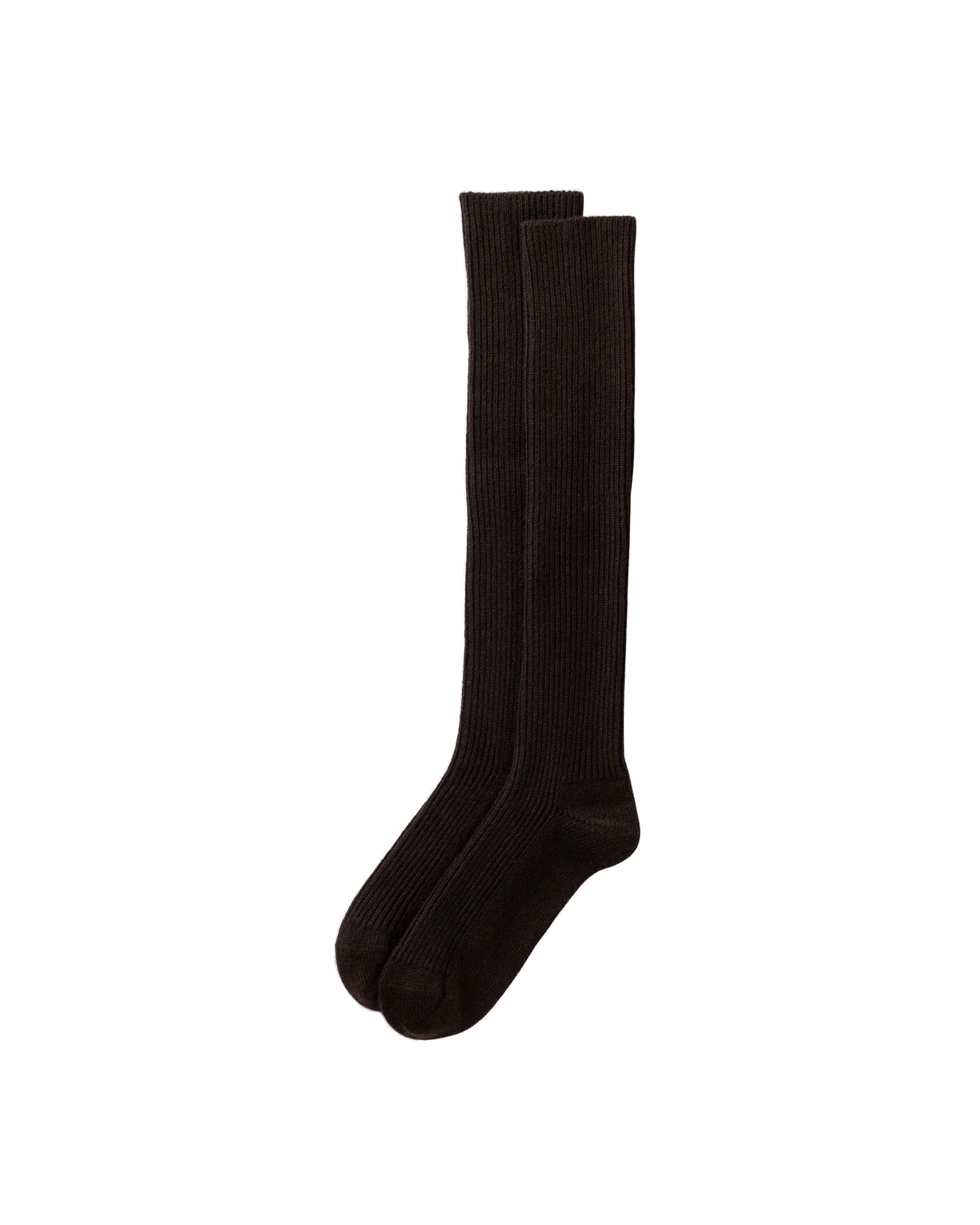 Johnstons of Elgin AW25 Knitted Accessories Molasses Cashmere Knee High Brown Socks HBE01128SB7290ONE