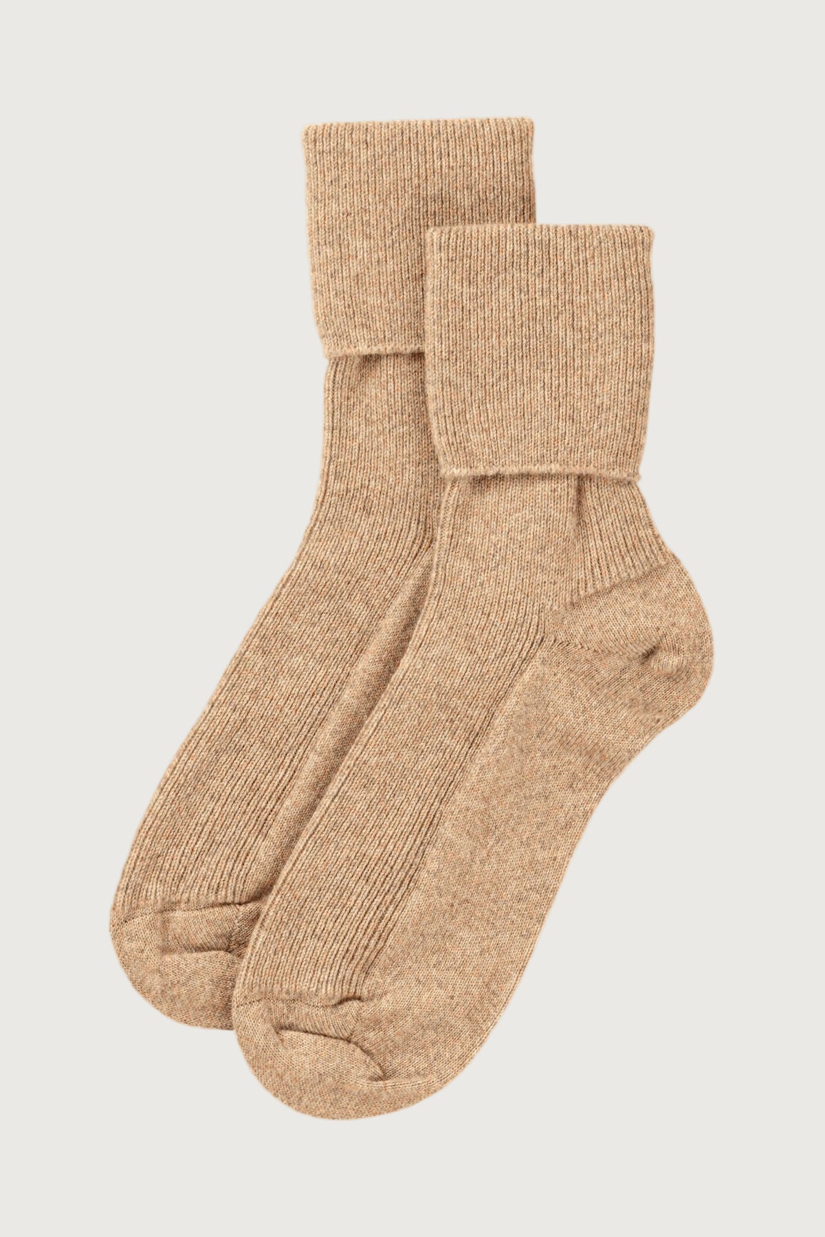 Johnstons of Elgin AW24 Knitted Accessory Oatmeal Women's Cashmere Socks HBN00007HB0210ONE