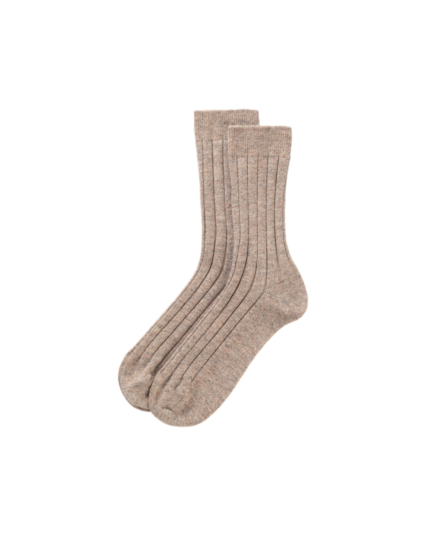 Johnstons of Elgin AW24 Knitted Accessory Ash Men's Cashmere Ribbed Socks HBN01009HB4334
