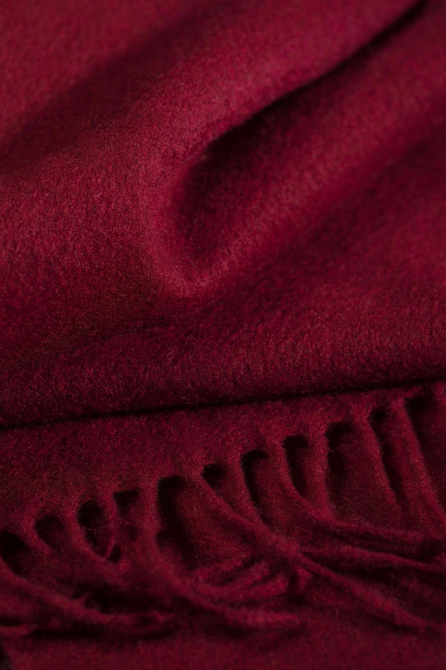 Johnstons of Elgin Oversized Cashmere Scarf in Merlot on a white background WA000057SE7234N/A