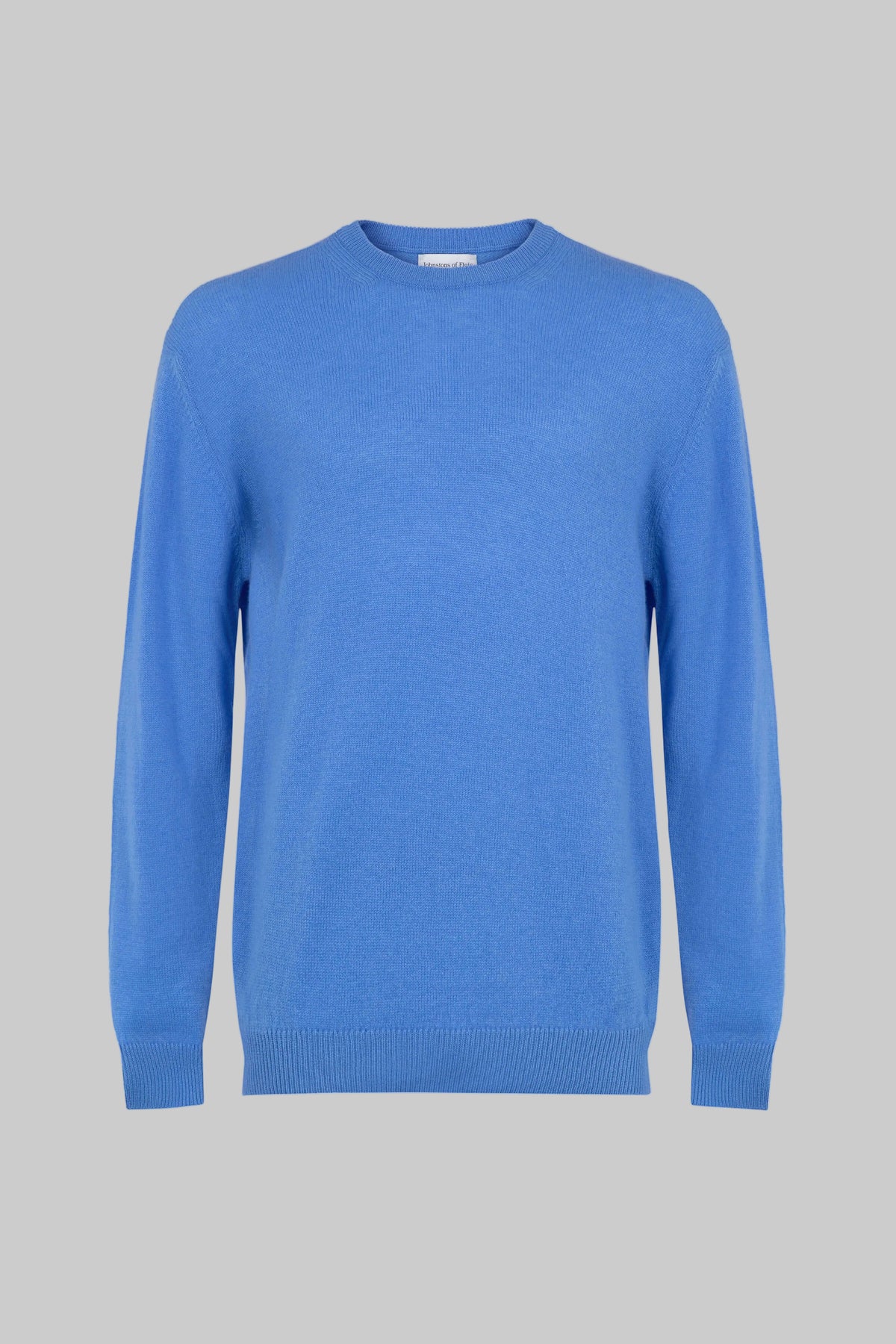 Johnstons of Elgin SS24 Unisex Knitwear Skye Blue Unisex Classic Cashmere Round Neck KAA04924SD4950