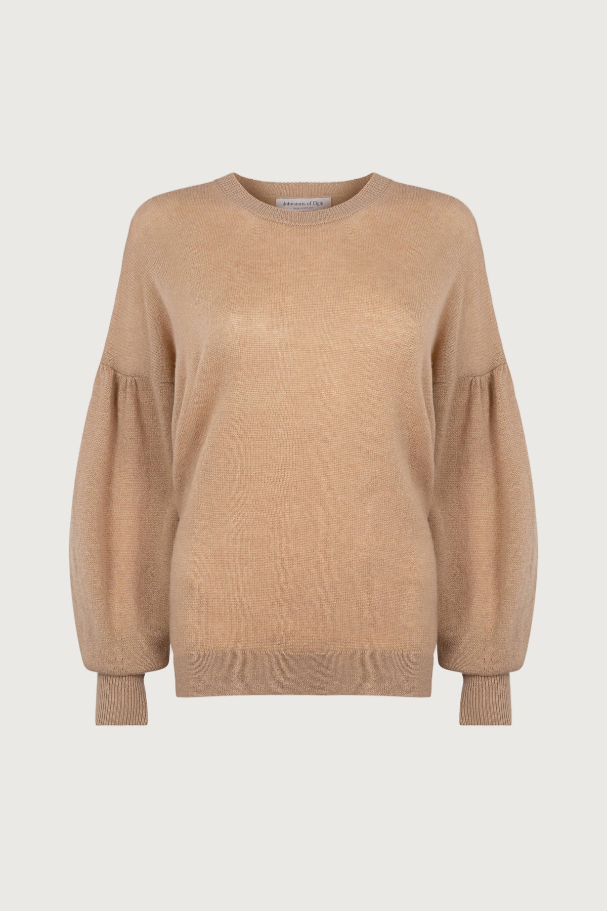 Balloon Sleeve Camel Cashmere Jumper