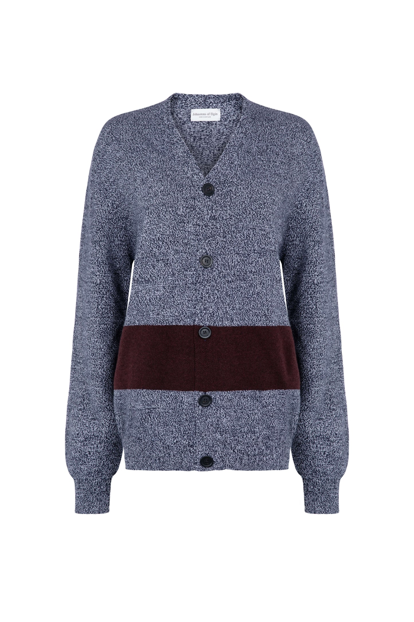 Color Block Blauer Kaschmir Cardigan