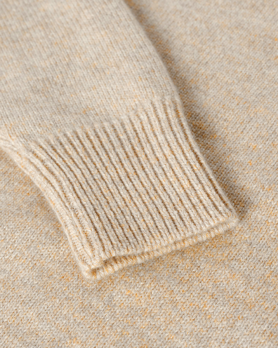 Johnstons of Elgin Women's Knitwear Oatmeal Slouchy Cashmere Natural Roll Neck Jumper KAA05305HB0210