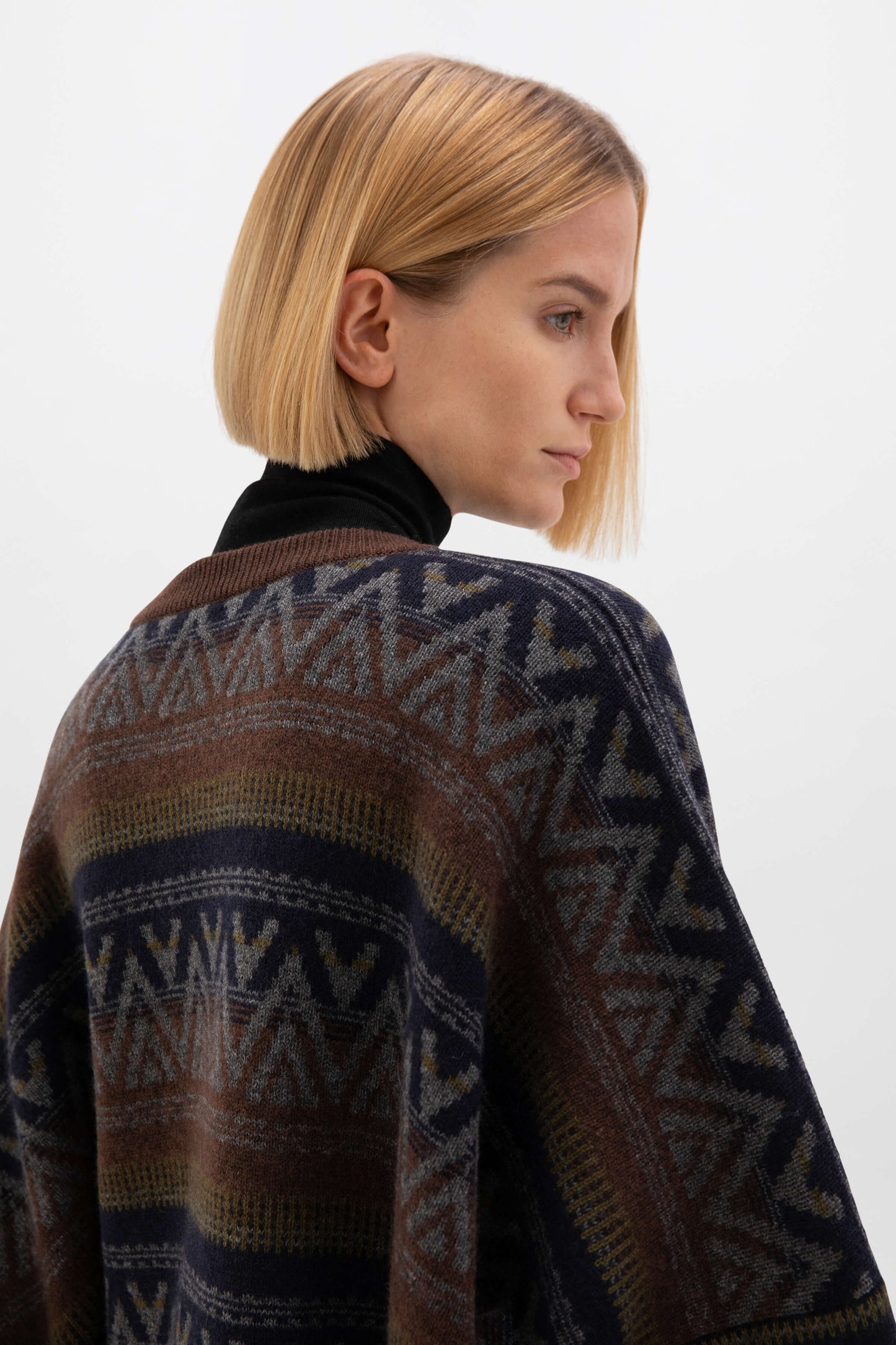 Oversized Graphic Dark Brown Cashmere Jumper