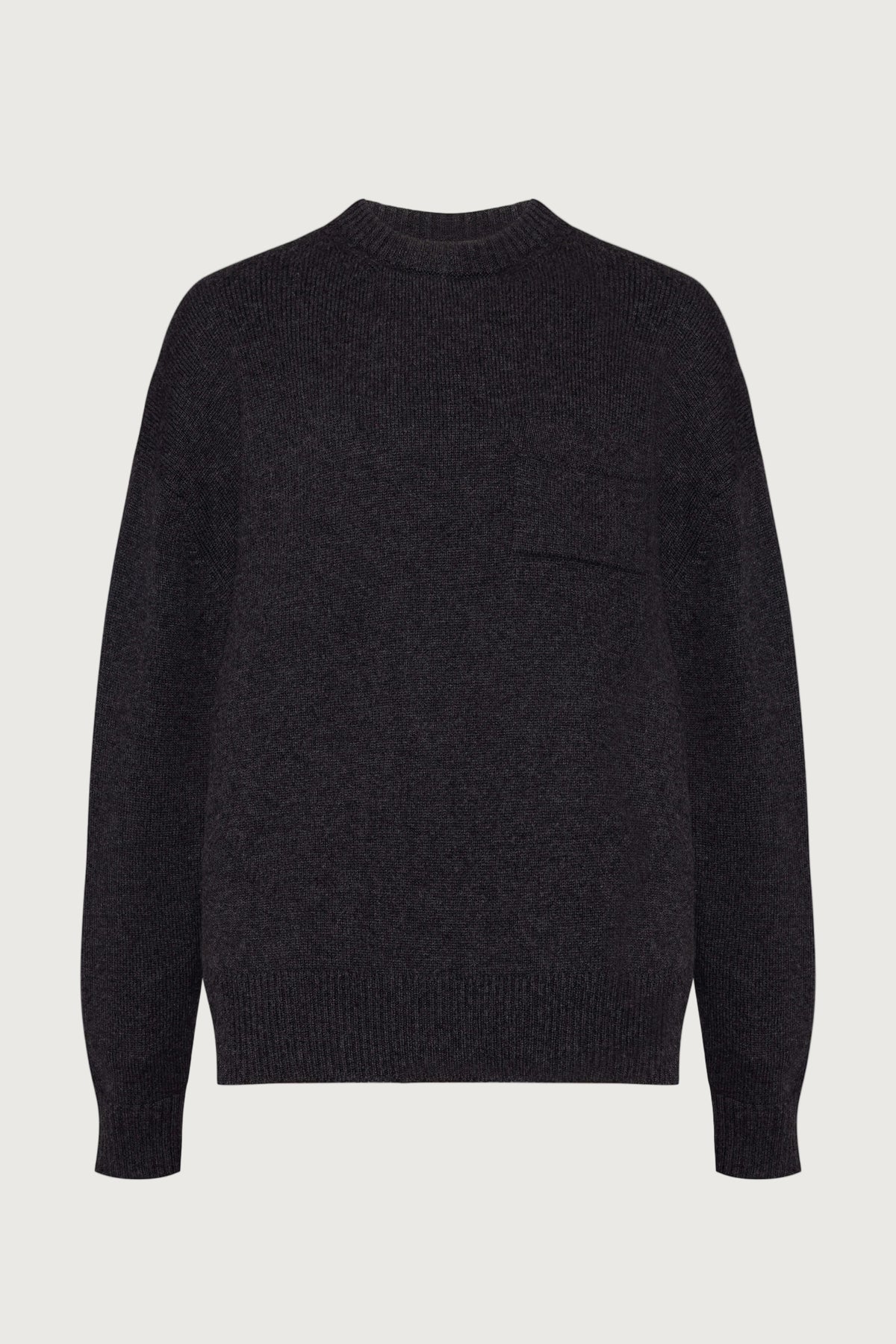 Johnstons of Elgin AW24 Unisex Knitwear Charcoal Unisex Oversized Cashmere Sweater KAA05310HA7165