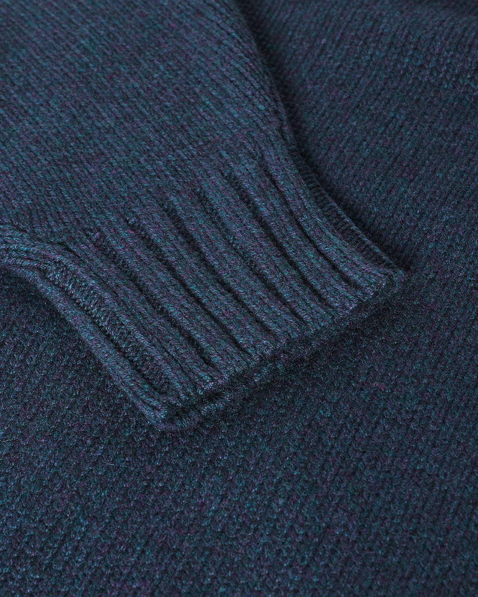 Johnstons of Elgin AW25 Women's Knitwear Heather Navy Relaxed Navy Cashmere Jumper details KAB05562HD7321
