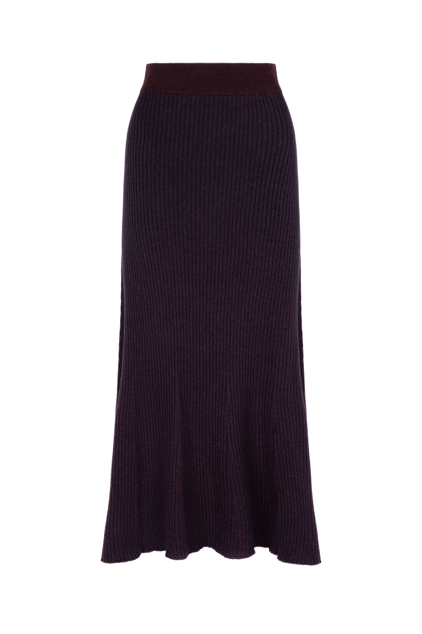 Ribbed Marl Cashmere Skirt