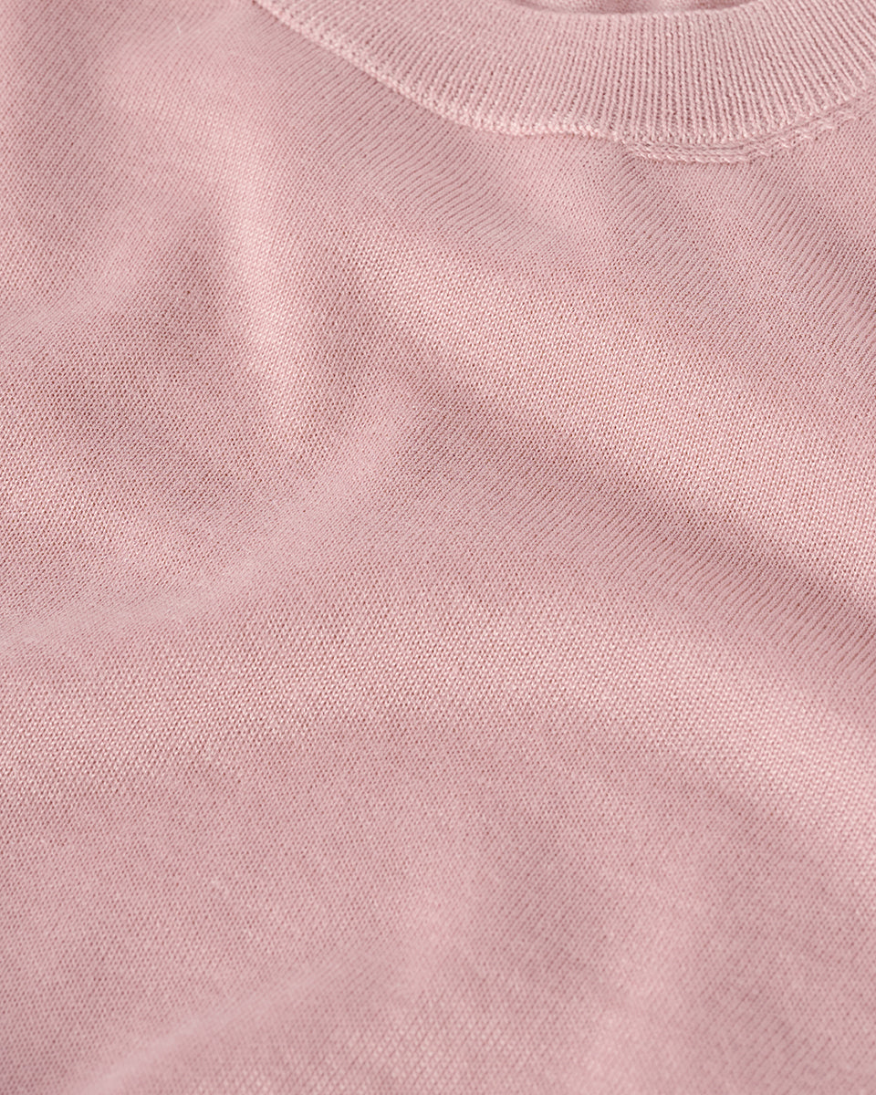 Johnstons of Elgin Men's Superfine Cashmere Pink Sweater KAI05241SE5274