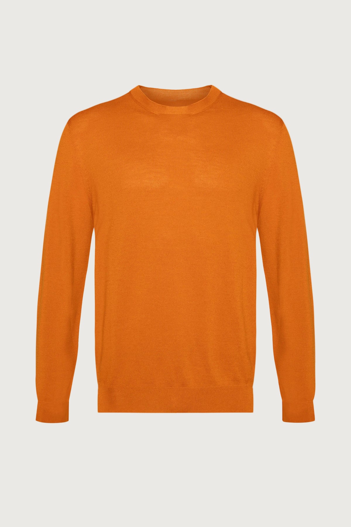 Johnstons of Elgin AW24 Unisex Knitwear Burnt Orange Unisex Superfine Cashmere Round Neck KAI05241SG4422