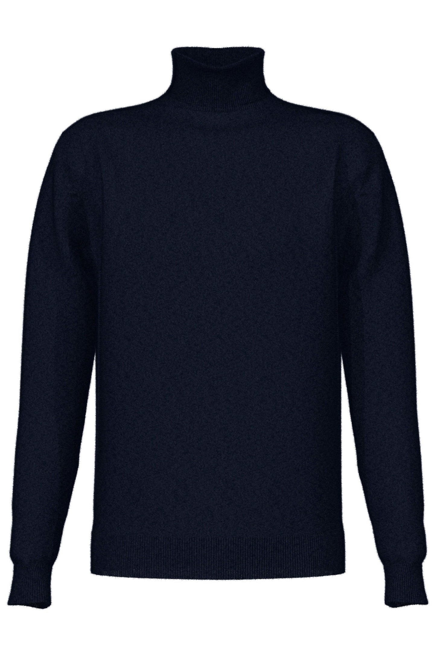 Johnstons of Elgin Men's Cashmere Roll Neck Sweater in Dark Navy KAI05417SD7286