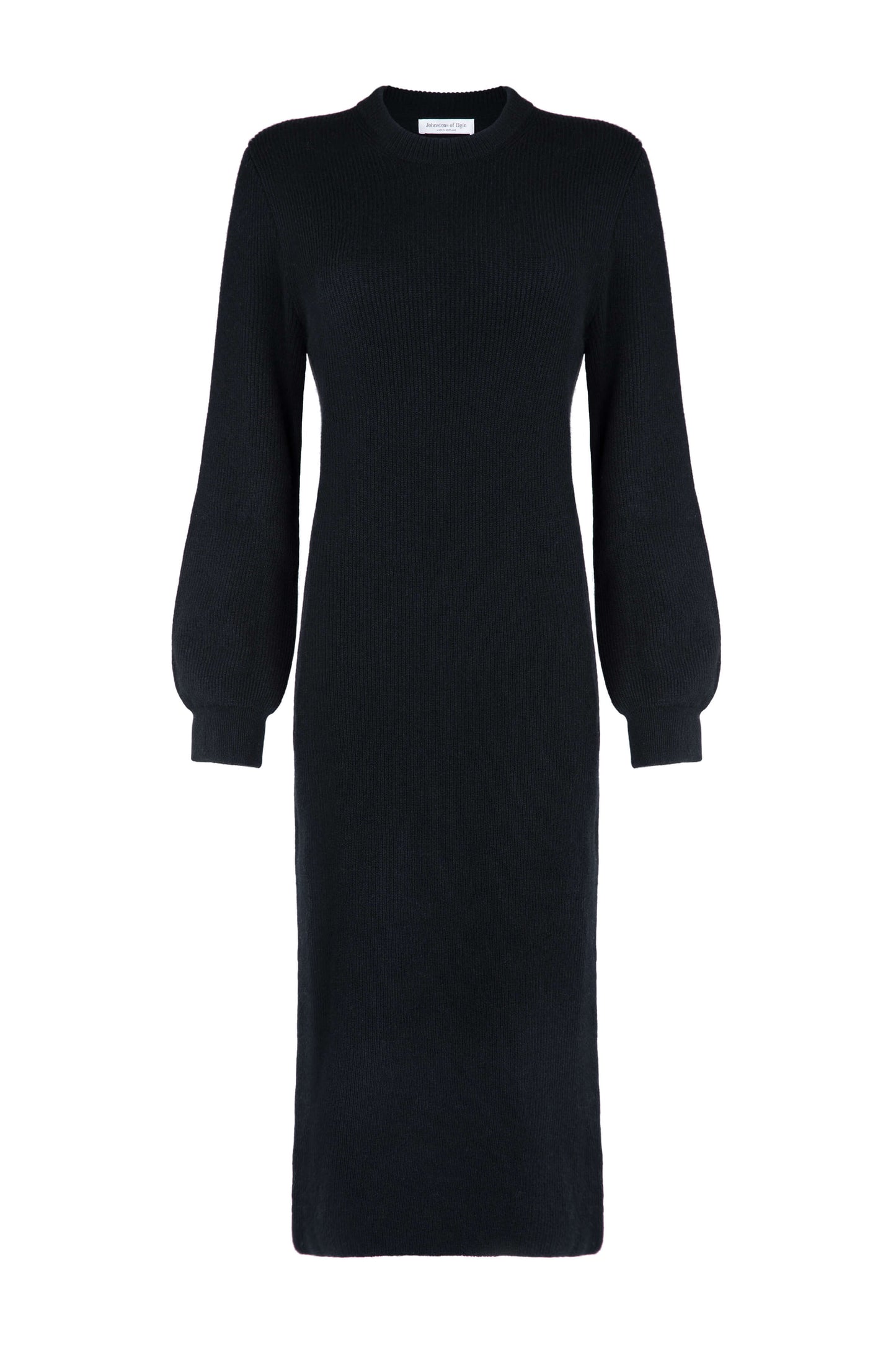 Black Ribbed Cashmere Dress