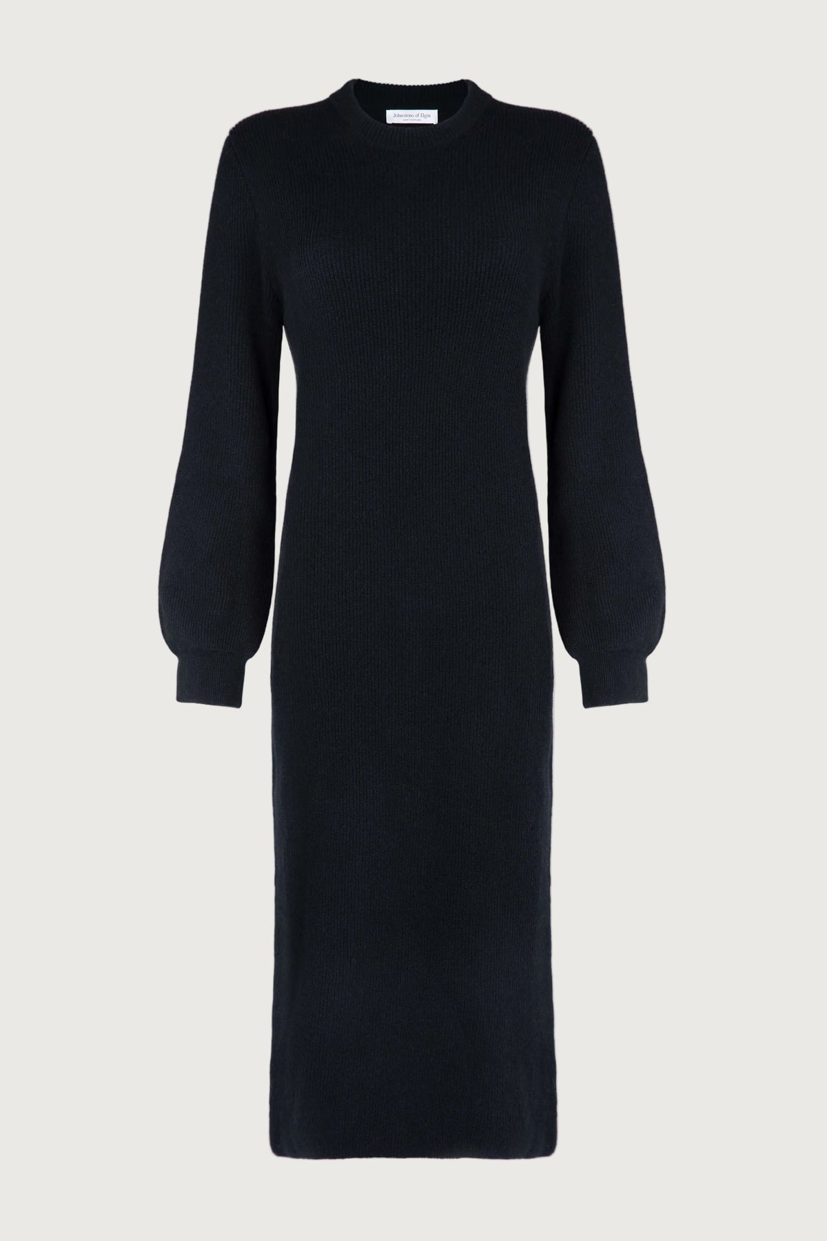 Black Ribbed Cashmere Dress
