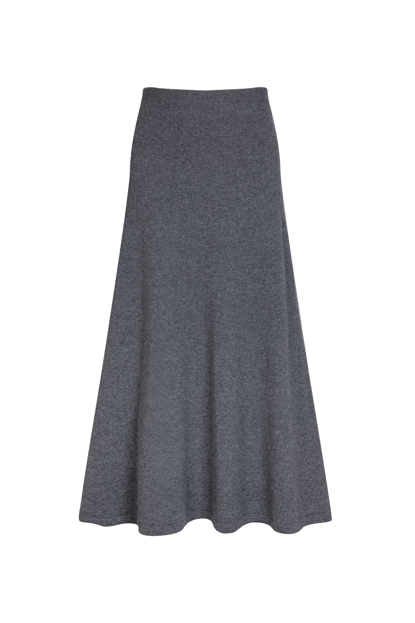 Johnstons of Elgin Women's A-Line Cashmere Skirt in Mid Grey KAP05097HA4181