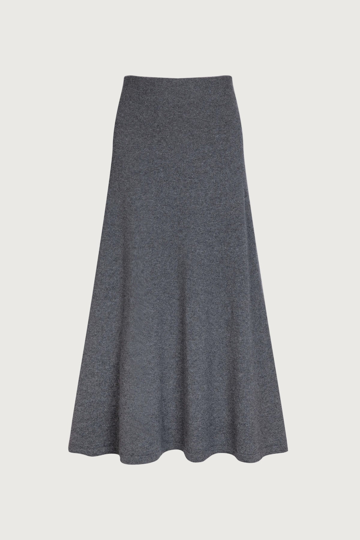 Johnstons of Elgin Women's A-Line Cashmere Skirt in Mid Grey KAP05097HA4181