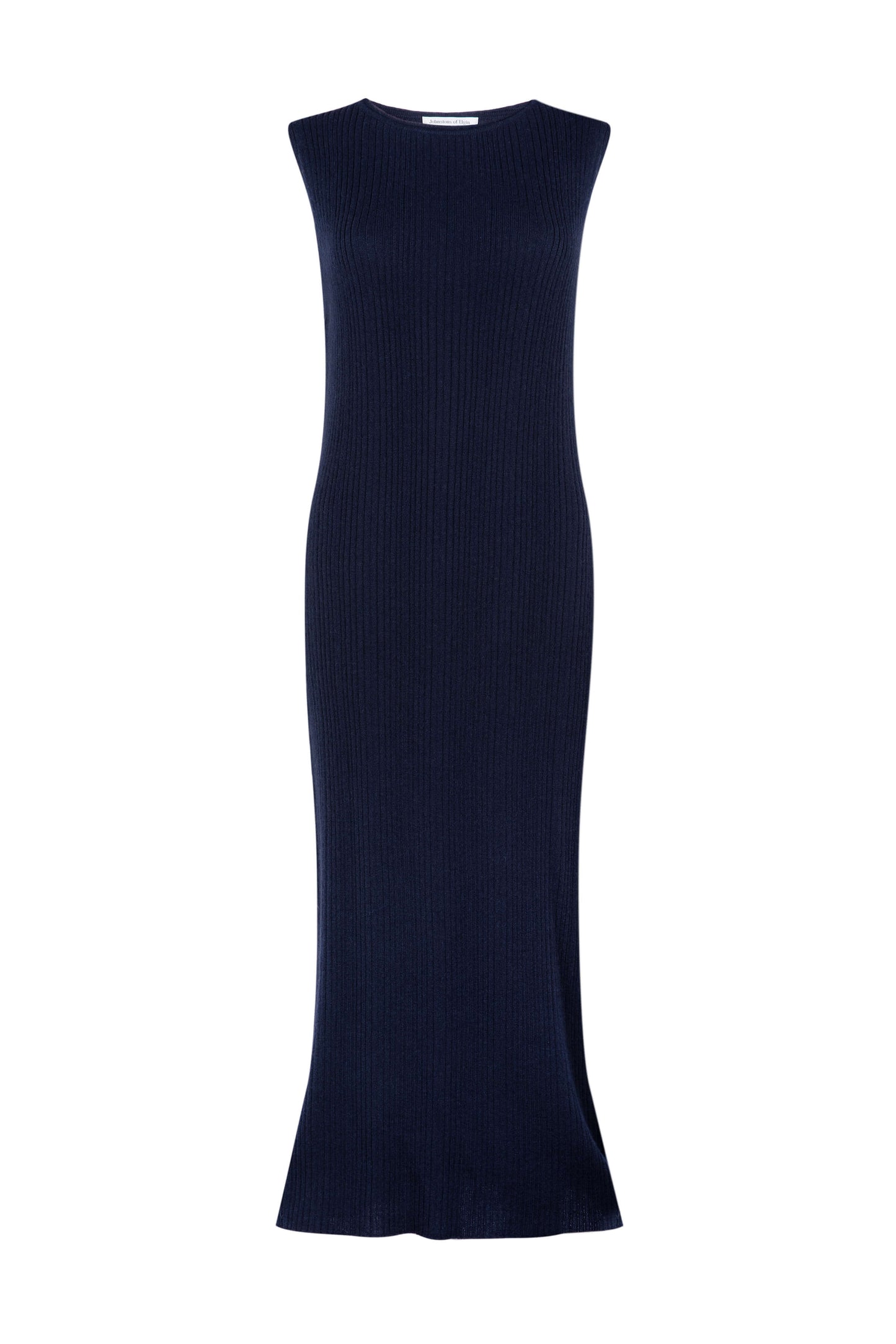 Sleeveless Ribbed Navy Cashmere Dress