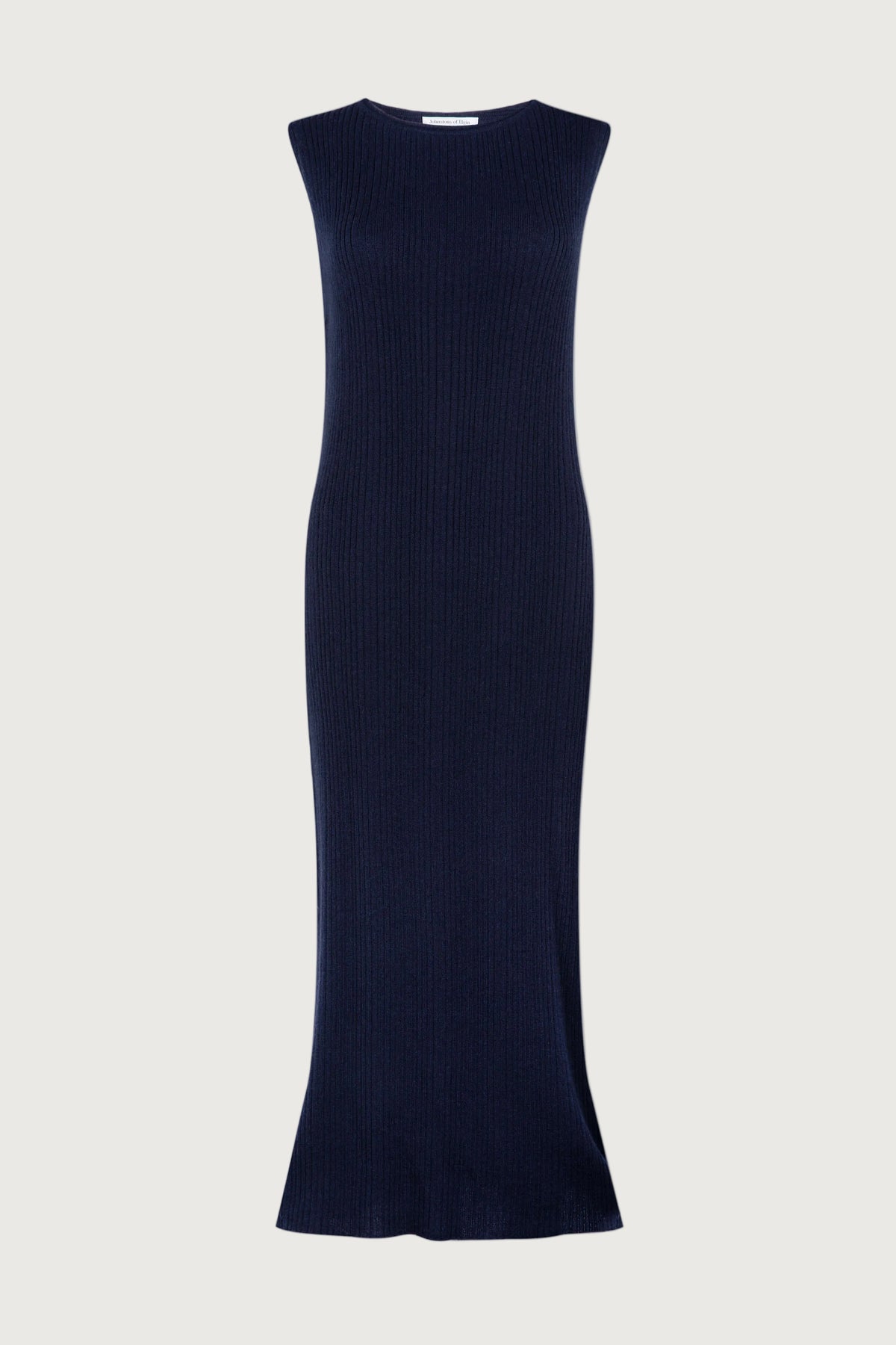 Sleeveless Ribbed Navy Cashmere Dress