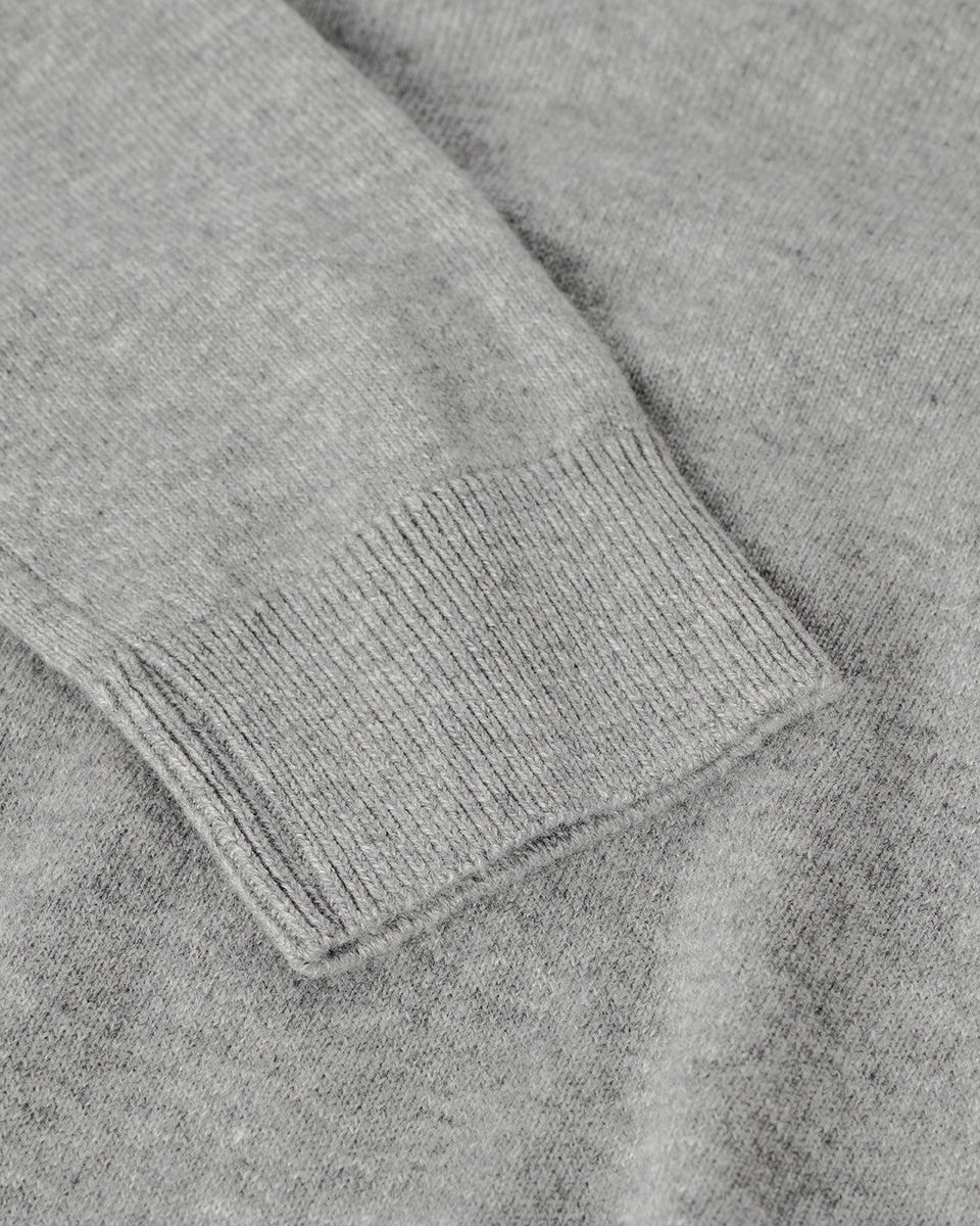 Johnstons of Elgin AW25 Women's Knitwear Light Grey Classic Cashmere Grey V Neck Jumper KAP05575HA0308