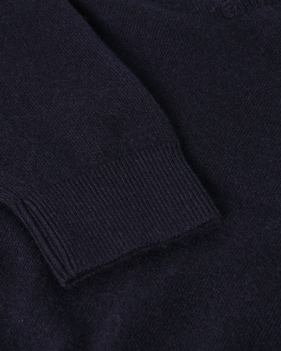 Johnstons of Elgin AW25 Women's Knitwear Dark Navy Classic Cashmere Navy V Neck Jumper KAP05575SD7666