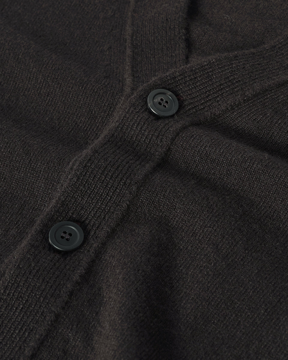 Johnstons of Elgin AW25 Men's Knitwear Iron Classic Cashmere Dark Grey Cardigan KAP05576SC7330