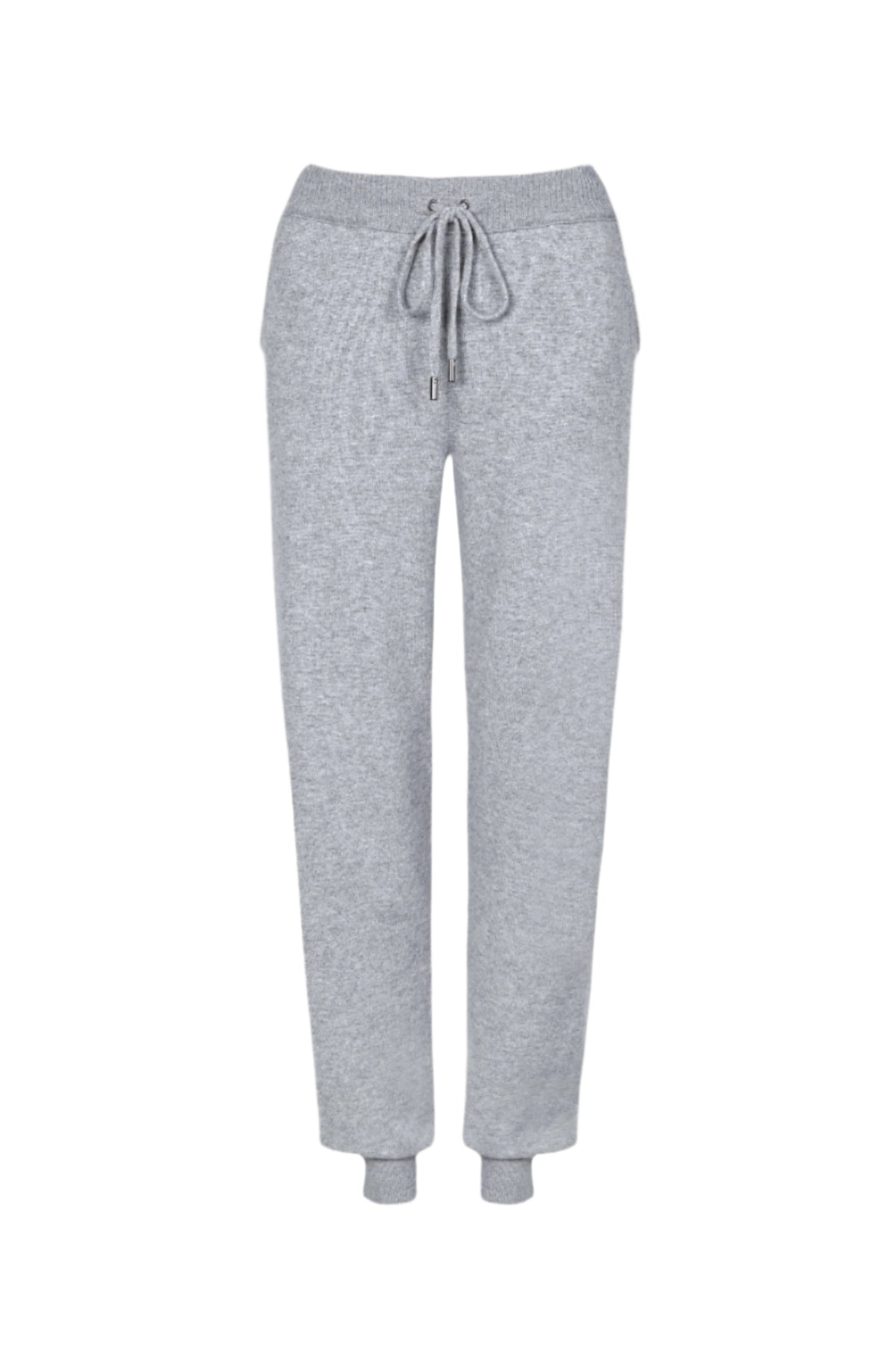 Johnstons of Elgin Womens Knitwear Light Grey Cashmere Joggers KDI00680HA4165