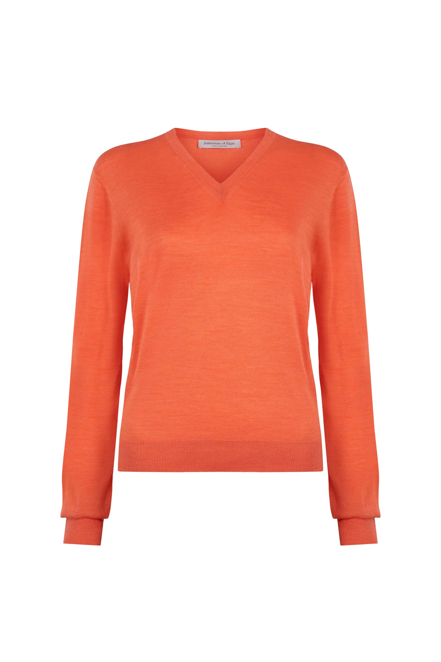 Johnstons of Elgin SS24 Women's Knitwear Coral Superfine Merino V Neck KDI00680SG4410