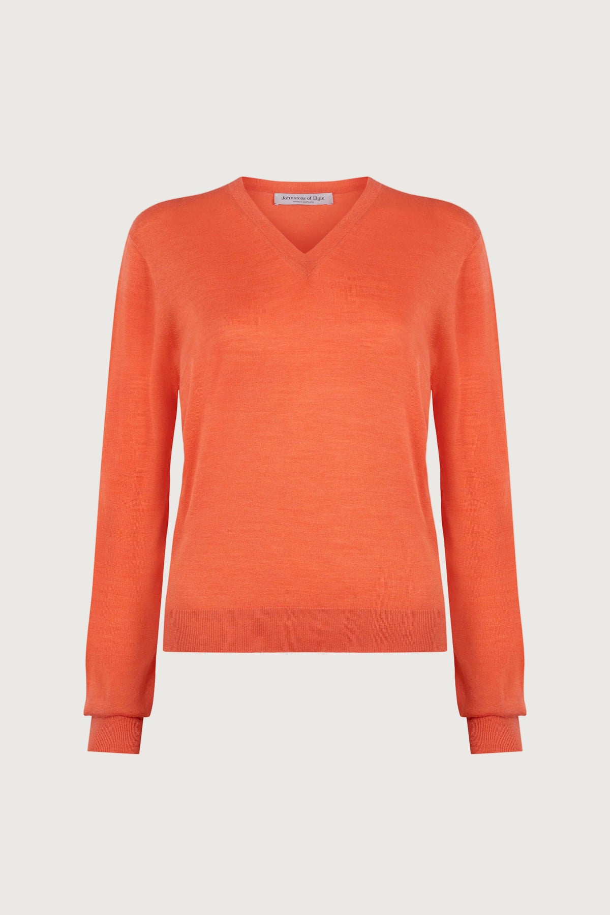 Johnstons of Elgin SS24 Women's Knitwear Coral Superfine Merino V Neck KDI00680SG4410