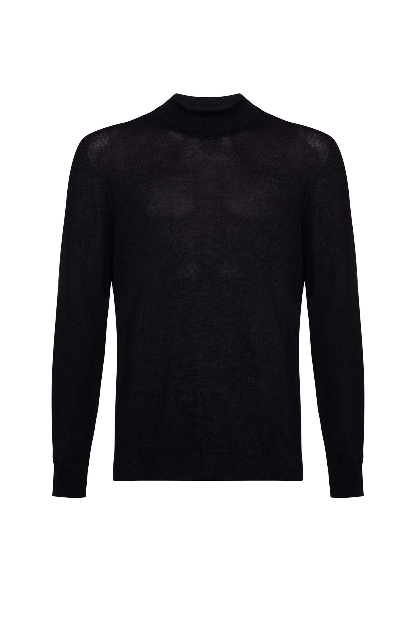 Johnstons of Elgin Men's Knitwear Dark Navy Merino Mock Turtle Neck Jumper KDI00705SD7563