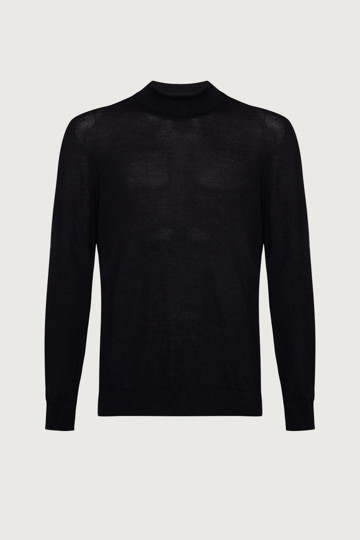 Johnstons of Elgin Men's Knitwear Dark Navy Merino Mock Turtle Neck Jumper KDI00705SD7563