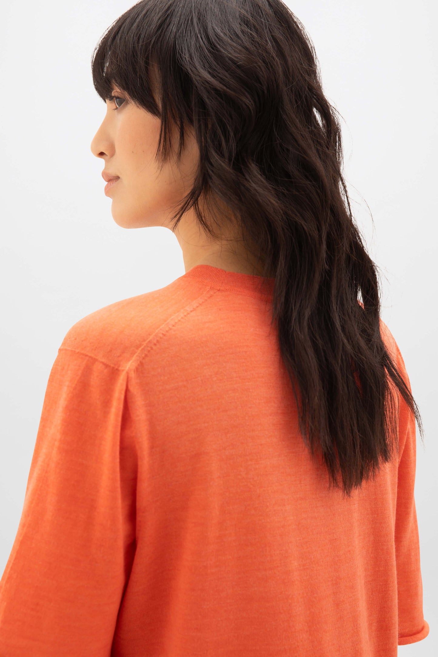 Johnstons of Elgin SS24 Women's Knitwear Coral Superfine Merino Scoop Neck T-Shirt KDI00708SG4410