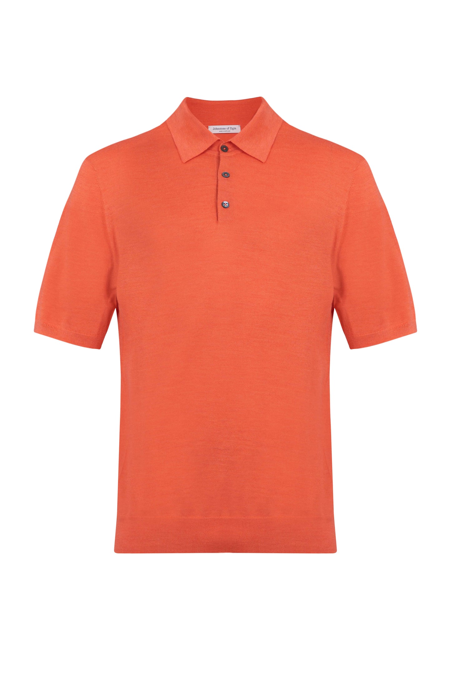 Johnstons of Elgin SS24 Men's Knitwear Coral Superfine Merino Poloshirt KDI00715SG4410