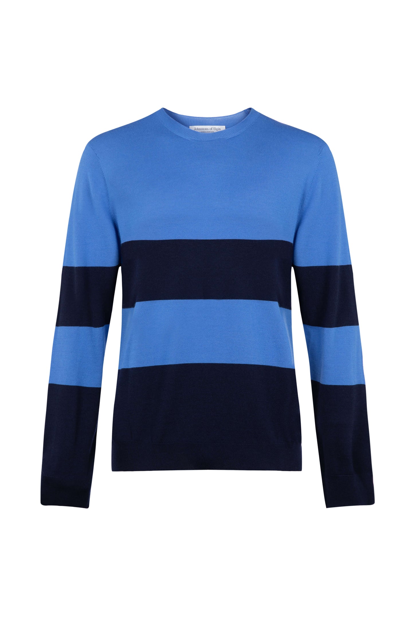 Colour Block Blue Merino Jumper