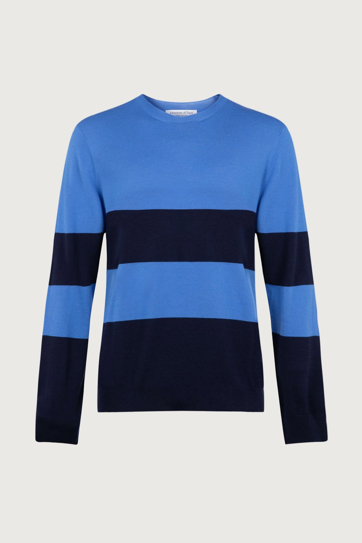 Colour Block Blue Merino Jumper